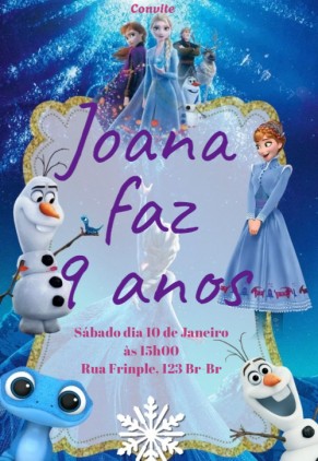  Convite Frozen, completo