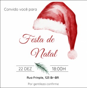  Convite Natal com gorro
