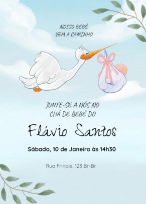 Convite Cegonha