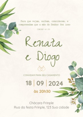 de casamento com folhas de eucalipto