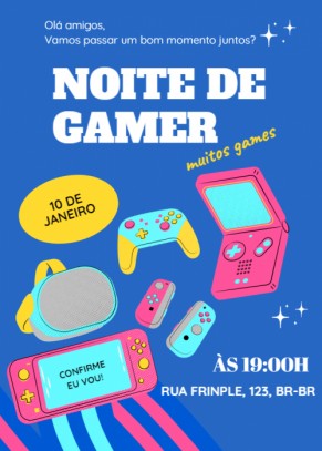  Convite Noite gamer