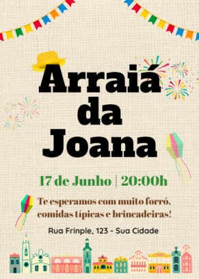Convite festa junina, arraiá