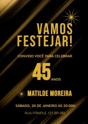  Convite Fundo preto, estrelas