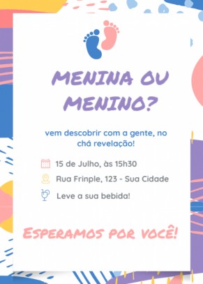 Convite chá revelação moderno