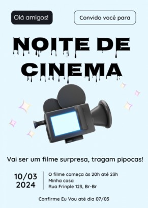  Convite Noite de cinema