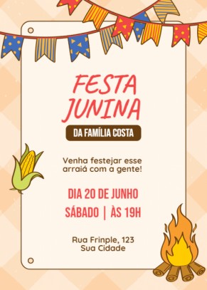 Convite festa junina grátis