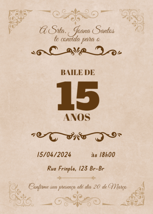 Convite Fundo papel, feitios