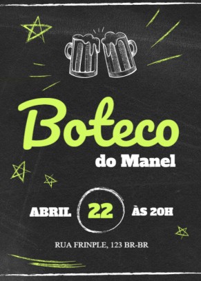  Convite Cerveja, letra verde