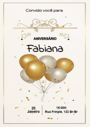 Convite aniversário, balões