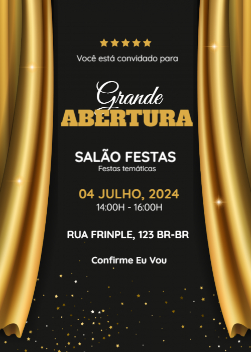  Convite Cortinas, fundo preto