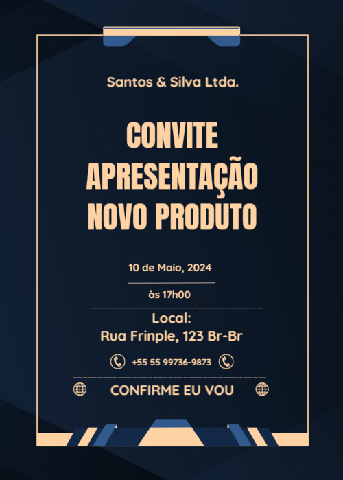  Convite Fundo azul escuro, quadro