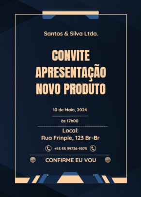  Convite Fundo azul escuro, quadro