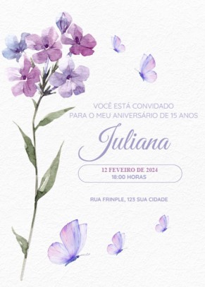  Convite Flores e borboletas