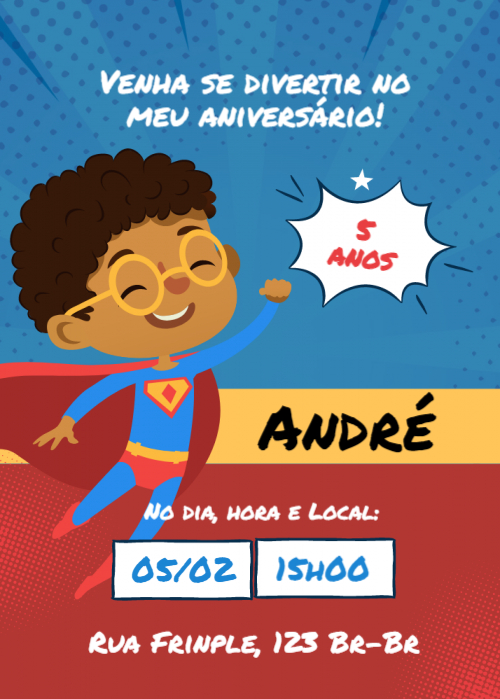  Convite Super menino