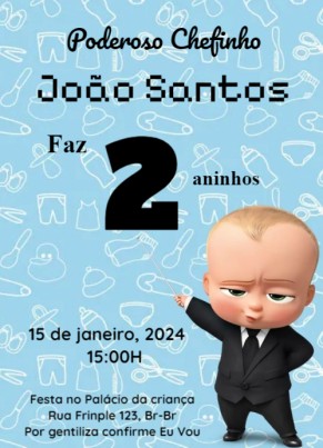  Convite aniversário Poderoso Chefinho