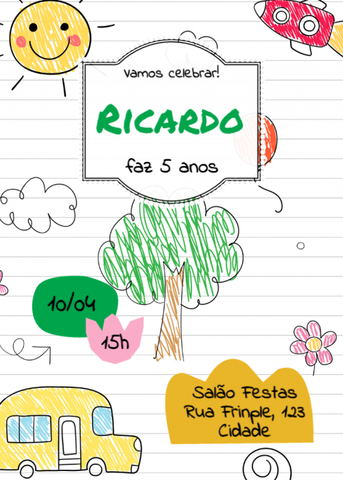 Convite Desenho à mão