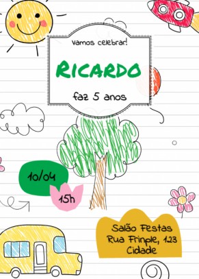  Convite Desenho à mão