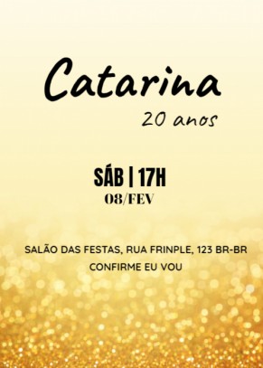  Convite Fundo areia, letra preta