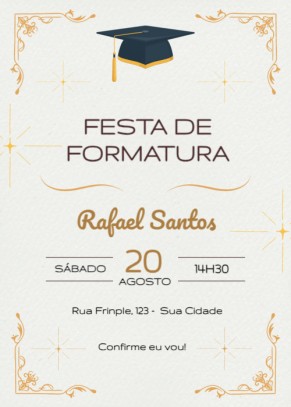 Convite festa de formatura grátis