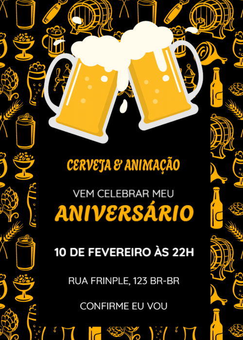 Convite gratuito cerveja brindando