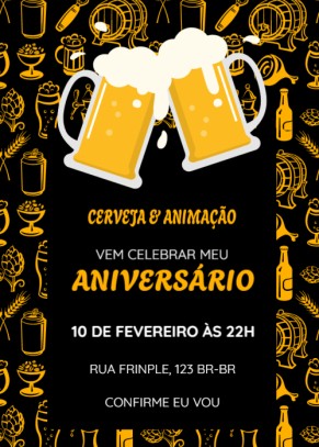 Convite gratuito cerveja brindando