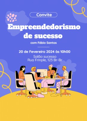  Convite Reunião, mesa, fundo azul
