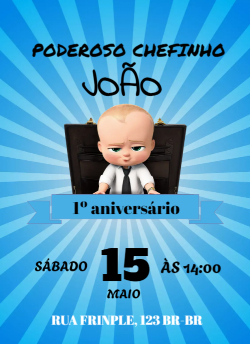 Convite Poderoso Chefinho, secretária