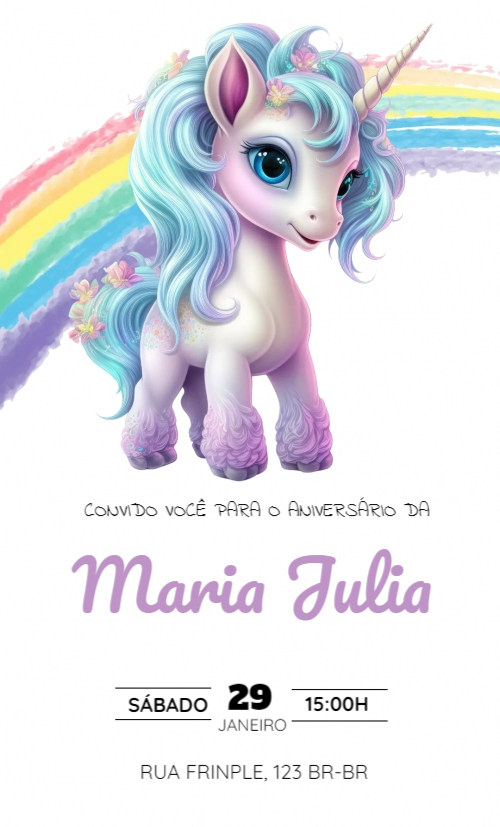 Convite Unicórnio, ARCO IRIS