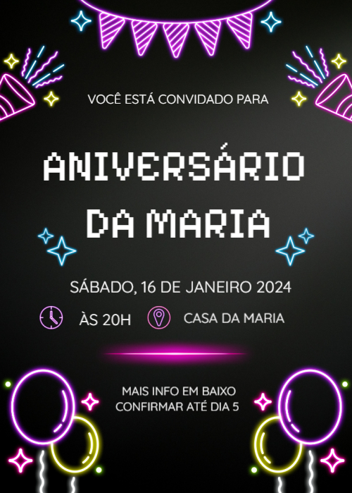 Convite Aniversário luzes