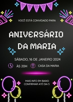  Convite Aniversário luzes