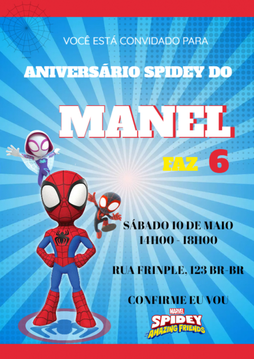Convite Homem aranha
