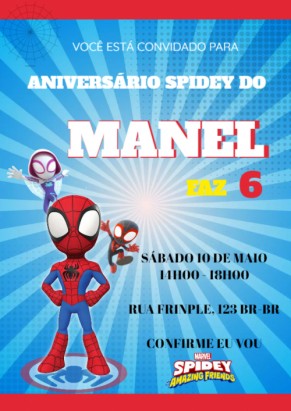  Convite Homem aranha