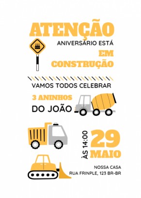 Convite Camião, escavadeira