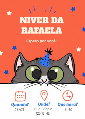  Convite Gatinho, fofinho