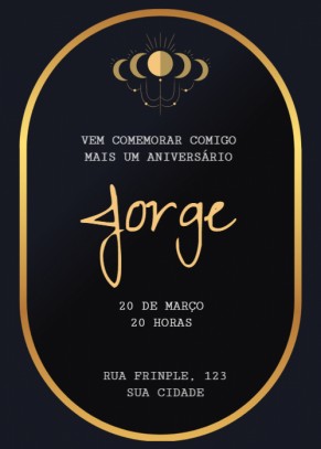 Convite Aniversário, fundo escuro