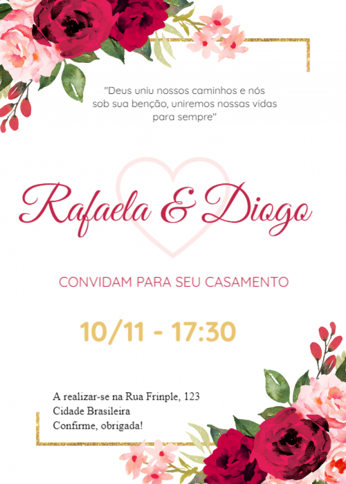  Convite Casamento florido