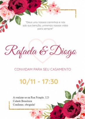  Convite Casamento florido
