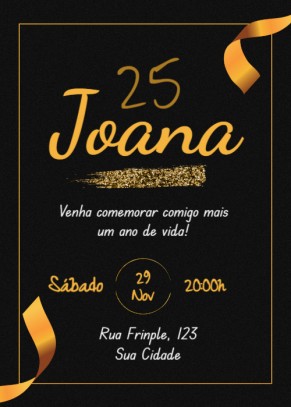 Convite festa grátis fundo preto