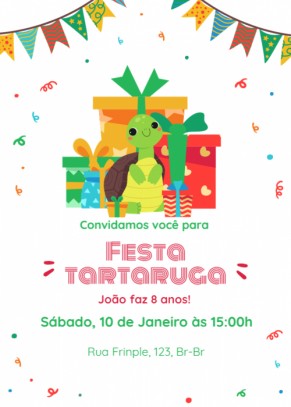 Tartaruguinha com presentes