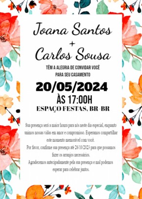  Convite Quadro, flores