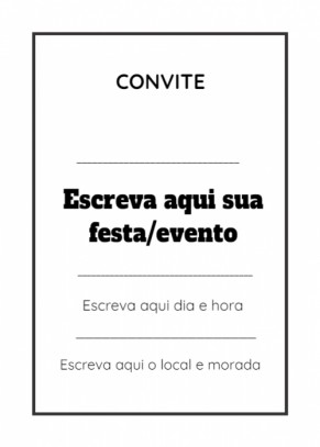  Convite  minimalista