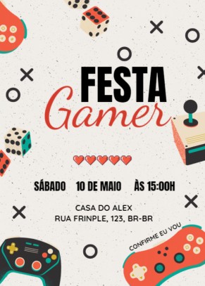  Convite Noite de jogos
