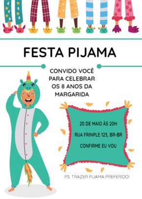  Convite Festa pijama