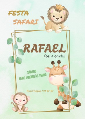  Convite Festa safari