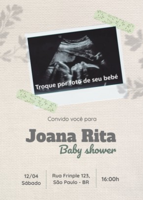  Convite Chá revelação com foto