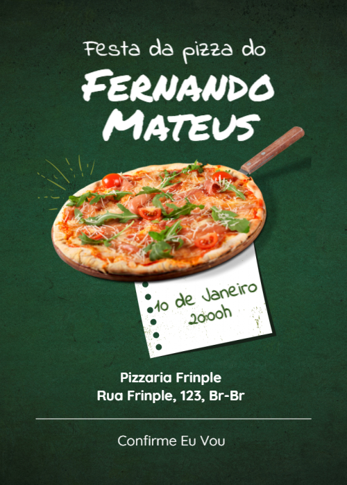  Convite Festa da Pizza, Folha de papel