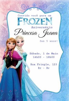  Convite Frozen, princesas