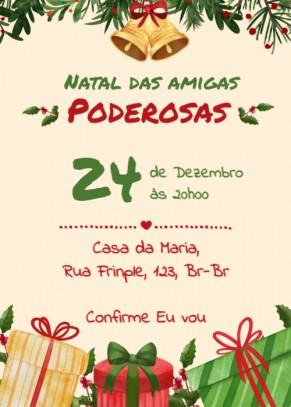  Convite Natal, cininhos, presentes