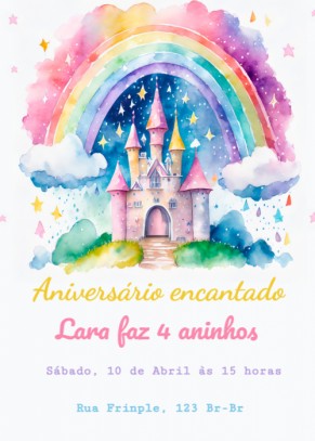 Convite criança Castelo encantado