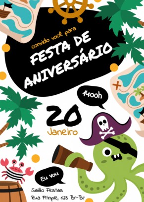  Convite Pirata polvinho